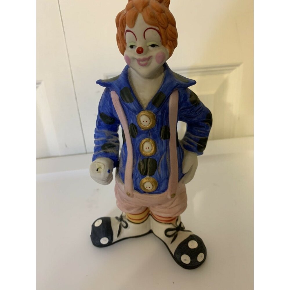 Vintage Enesco CLOWN Ceramic Figure Collectibles Hand Painted 1986